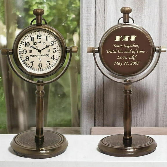 Personalized 15th Anniversary Gift Desk Clock - Crystal Anniversary Gift for Men - Meaningful Gift - Traditional Gift for Husband, Boyfriend