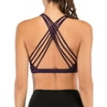 thumbnail image 5 of FANNYC Women's Longline Strappy Sports Bra Sexy Criss-Cross Back Yoga Bras Top Medium Support Camisole Crop Bras Running Active Gym Workout Fitness Sports Bras With Removable Pad, 5 of 8