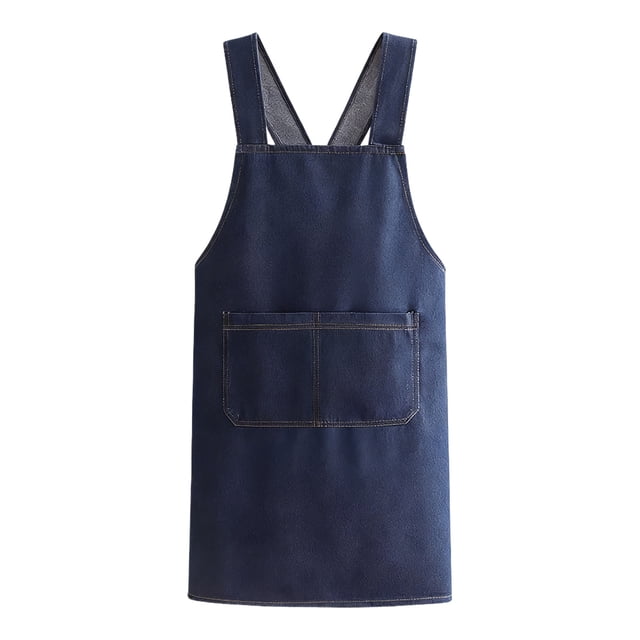 MKHSQHDG Today's Deals Denim Apron, Apron with Pockets,Apron with A Rope Tied At The Back , Back Aprons for ,Suitable for The Kitchen Garden Denim Back Adult Aprons