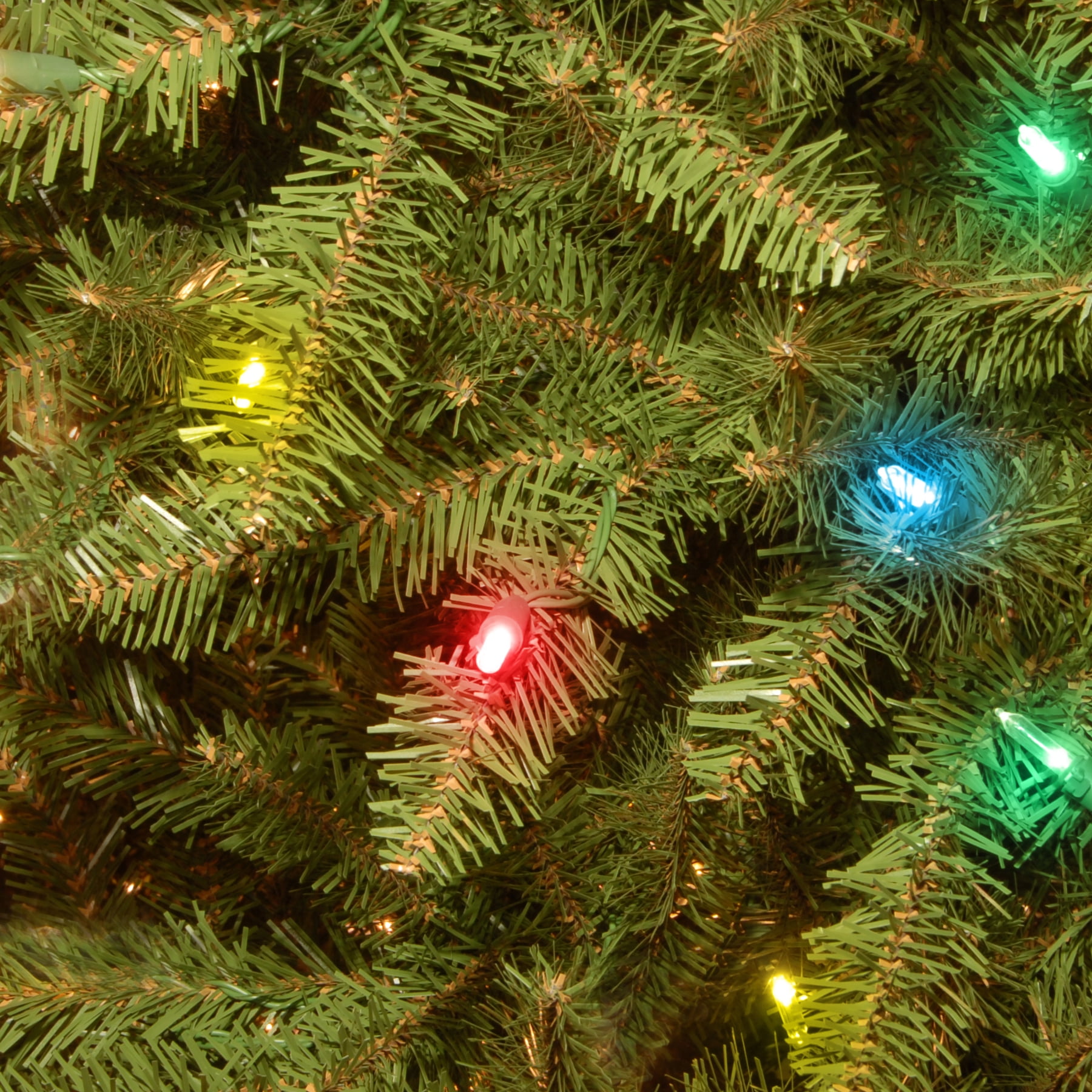 National Tree Company Pre-Lit Artificial Christmas Tree, Green, Dunhill Fir, Multicolor Lights, Includes Stand, 6.5 Feet