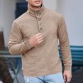 thumbnail image 2 of APEXFWDT Men's Casual Pullover Sweater Waffle Thermal Sweatshirt Men Long Sleeve Mock Neck Button Sweaters Fashion Henley Top, 2 of 7