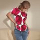 thumbnail image 3 of Balery Tulips Flowers Body de cuello redondo de manga corta para mujer Tops de manga corta Tops básicos-X-Large, 3 of 7
