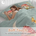 thumbnail image 4 of 3 Piece Sage Green Mushroom Duvet Cover Set California King,Microfiber Comforter/Quilt Cover with Corner Ties and 2 Pillowcases,Spring Floral Botanical Summer All Season Bedding with Zipper Closure, 4 of 8