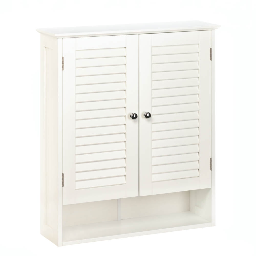 Bathroom Wall Cabinets, White Wooden Shuttered Door ...