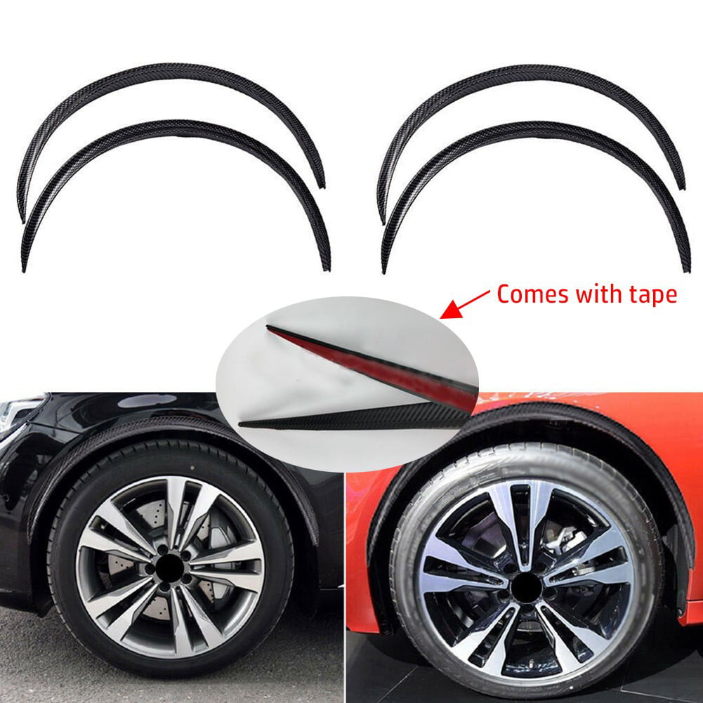 4x Car Universal Carbon Fiber Body Kits Rubber Strip Fender Flares Wheel Lips 