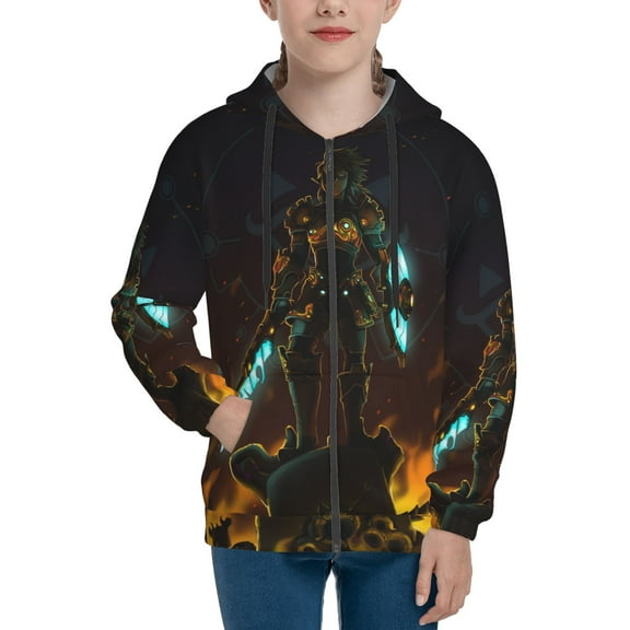 The Legend Of Zelda Teens Boys Girls Zip Up Hoodies 3d Print Long Sleeve Hooded Sweatshirt Jacket With Pocket Small