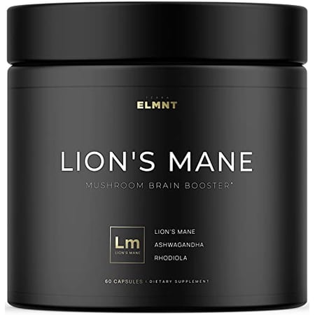 ELMNT 20 000mg 16x Strength Lions Mane Supplement Nootropic w. Ashwagandha & Rhodiola