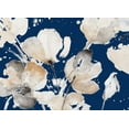 thumbnail image 2 of Loreth, Lanie 14x11 White Modern Wood Framed Museum Art Print Titled - Neutral Floral On Indigo I, 2 of 4