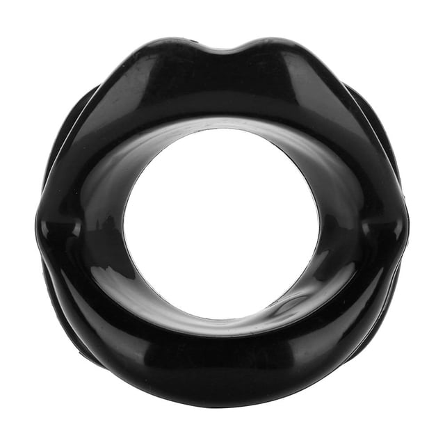 Ejercitador de labios para estiramiento facial de silicona, tensor de músculos bucales, herramienta antiarrugas, color negro