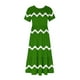thumbnail image 4 of Puntoco Vestido Midi De Moda Para Mujer Vestido Con Cuello Redondo Y Manga Corta Con Dos Bolsillos En Capas Y Estampado De Rayas Onduladas Verde Militar L,Regalos Para Mujer Joven, 4 of 6