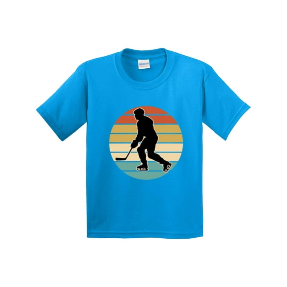 Inktastic Hockey Player Retro Sunset Youth T-Shirt