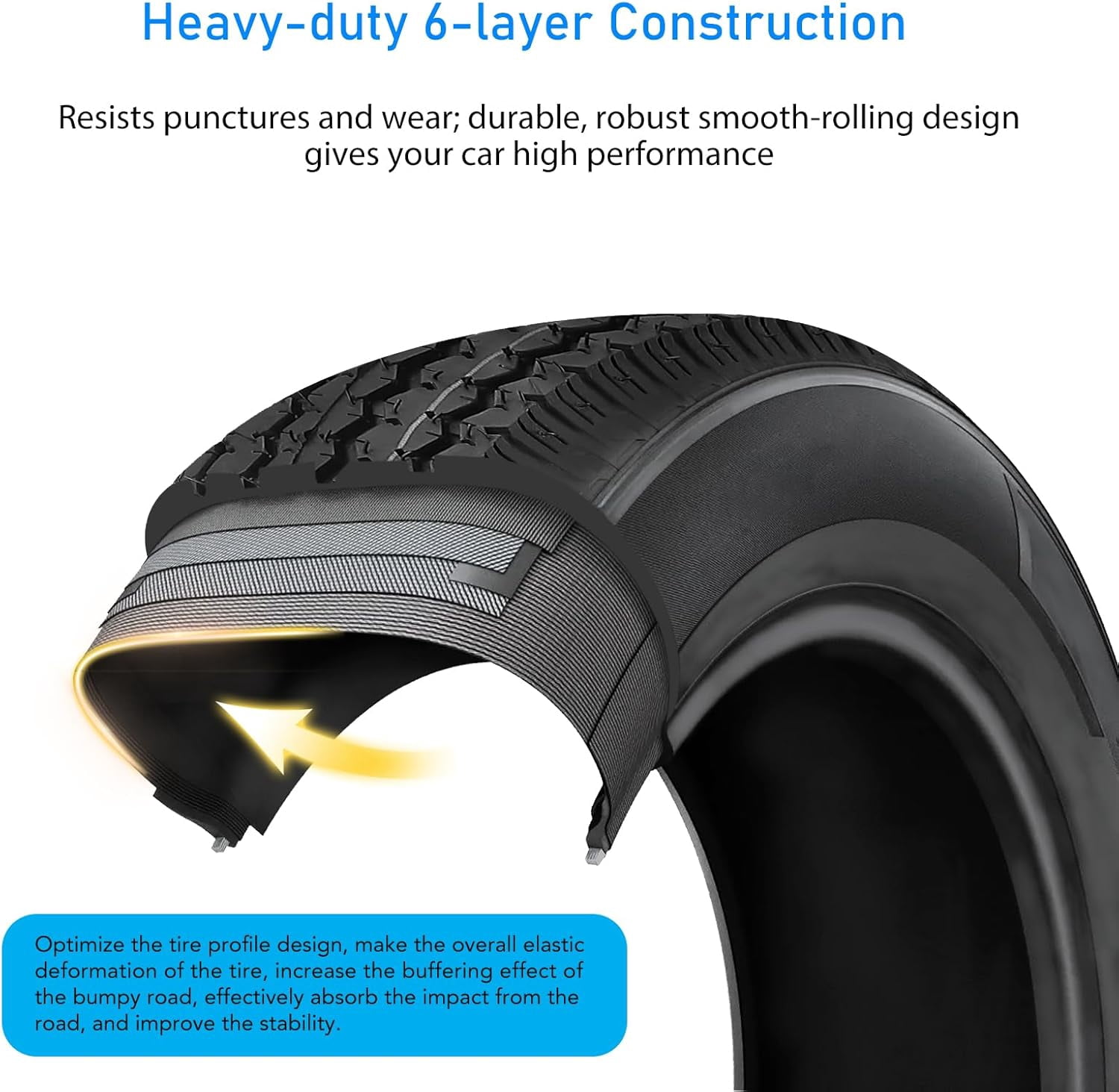 2 Pack 480-12 4.80x12 4.80-12 4.8-12 Trailer Tires with 12'' Rims, 5 Lug on 4.5'', Load Range C 6PR