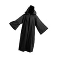 thumbnail image 4 of Capa de Halloween, capa larga con capucha, capa de cosplay para fiesta, carnaval, actuación Negro, 4 of 9
