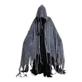 thumbnail image 2 of Halloween Hooded Witch Cloak Costume, Adult Gothic Grim Reaper Sorcerer Robe, Haunted House Creepy Tattered Mesh Cape for Cosplay Masquerade Party Outfit, One Size, 2 of 8