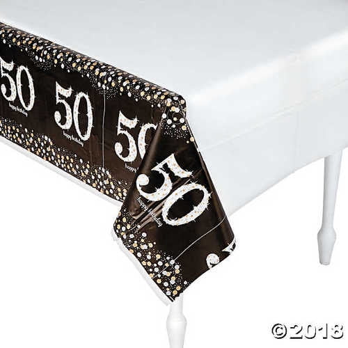 Sparkling Celebration 50th Birthday Tablecloth