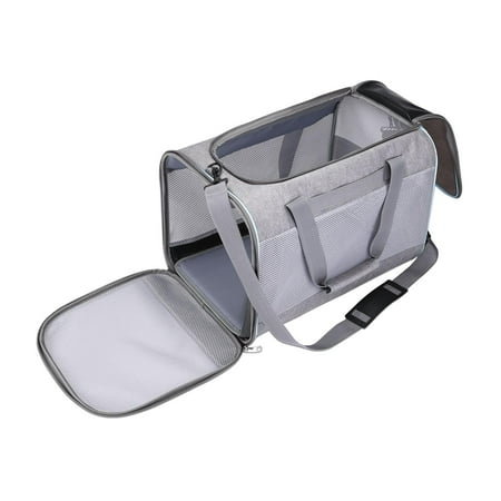 Cat Carrier Bag Small Dog Carriers Purse Satchel Adjustable Shoulder Strap Ventilated Pet Travel Bag Carrying Handbag for Dogs Cats Gray