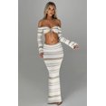 thumbnail image 2 of EASYBRAUS Women Striped Two Piece Skirt Set Summer 2025 Crop Top and Long Skirt Outfit S-L, 2 of 7