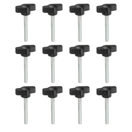 Uxcell Tee Thumb Screws Carbon Steel Wing Knobs for Hand Tightening M5 x 40mm