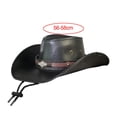 thumbnail image 2 of Cowboy Hat Fashion Wide Brim with Adjustable Chin Strap Costume Accessories Black, 2 of 9
