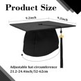 thumbnail image 3 of KALE Graduation Cap 2024 Tassel Adjustable Ceremonial Solid Color Black, 3 of 8