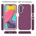 thumbnail image 3 of eBizware for Samsung Galaxy A14 5G Case,Shockproof Heavy Duty Armor Rugged Rough Hard Plastic Rubber Silicone Bumper 2-Layer Hybrid Protective Cover Case for Samsung Galaxy A14 5G, Wine, 3 of 9