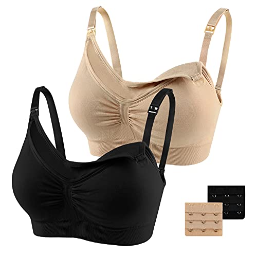 Yoofoss Breast Pumping Bra Pack of 2 BreastPumps Nursing Bra for Moms