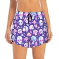 thumbnail image 2 of Balery Skull mushroom colorful Pattern Women's Running Shorts with Liner 2 Pockets Elastic Workout Athletic Gym Yoga Shorts-XX-Large, 2 of 7