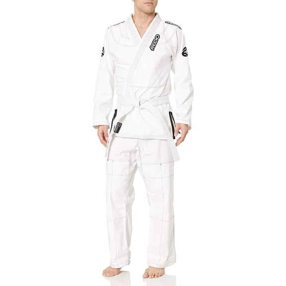 Reevo Guard Ultralight BJJ Gi for Adults with White Belt - White/A0