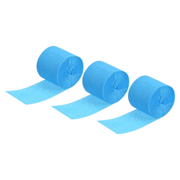 Cintas de papel crepé para decoraciones de fiesta, bodas, cumpleaños y manualidades de bricolaje en azul claro