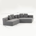 thumbnail image 7 of Spaco Gray Blue 132" Oversized Teddy Sectional Sofa, Ultra-Soft Fabric, 6 Cushions, Easy-Clean, Modern Family Gathering Couch, 7 of 7