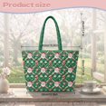 thumbnail image 7 of XYZCANDO Green Santa Printed Padded Shoulder Handbag Large Capacity Quilted Festive Tote for Christmas Shopping Travel Work Lightweight Durable Casual Daily Carry All Bag, 7 of 7