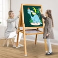 thumbnail image 4 of BplusZ Wood Stand Double Sided Drawing Board for Kids Art Easel, Brown, 4 of 7