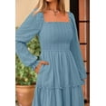 thumbnail image 4 of PRETTYGARDEN Maxi Dresses for Woman Fall Boho Long Sleeve Smocked A Line Ruffle Holiday Party Long Dress with Pockets, 4 of 6