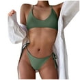 thumbnail image 1 of WREESH Women Solid Bikini Two-Piece Swimwear Swimsuit Beachwear Set, 1 of 5
