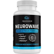 Neurowave Brain Support Supplement - 19-Ingredient Formula for Mental Clarity, Focus, Energy - Suitable for Men Women (60 Cap)