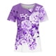 thumbnail image 3 of Tops de Algodón para las Mujeres Impreso en V-Cuello Botón Arriba Manga Corta Superior, Imitación Algodón Casual Blusa, 3 of 4
