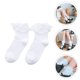 thumbnail image 5 of 1 par de calcetines cortos de estilo japonés, elegantes calcetines de encaje, accesorio de ropa blanco, 5 of 7