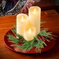 thumbnail image 4 of Christmas Candle Rings Norfolk Pine Wreath 10 Inch Artificial Pillars Wedding Fall Candle Wreaths Green Garland Ornament for Xmas Holiday Wedding Farmhouse Table Centerpiece, 4 of 6