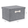thumbnail image 4 of Unique Bargains Storage Cube, Fabric Bin with Lid and Handle Grey 16*12*9.5in, 4 of 5