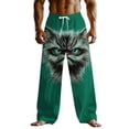 thumbnail image 2 of Dolkfu Summer Pants Men Loose Fit Drawstring Pants Graphic Novelty Lounge Mens Trousers M, 2 of 5