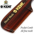 thumbnail image 6 of Kent 83T Small Gentleman's Beard and Mustache Pocket Comb, Fine Toothed Pocket Size for Facial Hair Grooming and Styling. Saw-cut of Quality Cellulose Acetate, Hand Polished. Hand-Made in England, 6 of 6