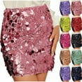 thumbnail image 6 of Alkepwun Sequin Skirt for Women Sexy High Waist Stretchy Bodycon Sparkle Night Out Party Mini Skirts Y2K Solid Color Soft Comfortable Invisible Zipper Glitter Short Skirt, 6 of 6