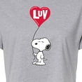 thumbnail image 3 of Peanuts - Snoopy Luv - Juniors Cropped Cotton Blend T - Shirt, 3 of 6
