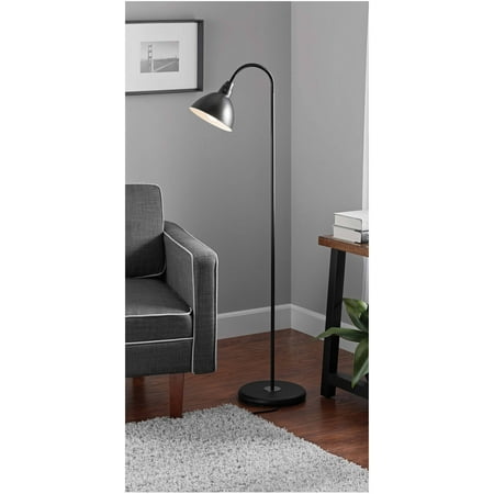 Mainstays Black Gooseneck Floor Lamp, Black Gooseneck Floor Lamp