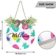 thumbnail image 3 of SKYSONIC Colorful Pineapple Welcome Sign Front Door Decor Round Door Hanging Sign Porch Decorations for Farmhouse Summer Holiday Fall Halloween Christmas - 12x12 inch, 3 of 7
