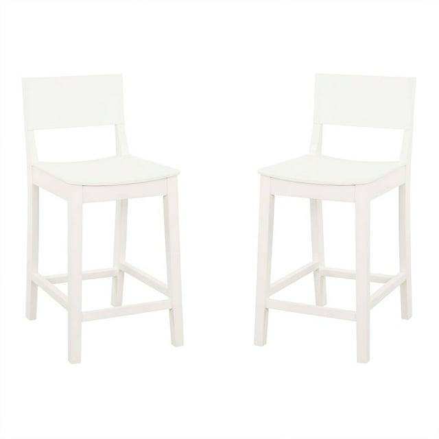 Linon Burke Ensemble de Deux Tabourets de Comptoir en Bois Blanc