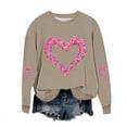 thumbnail image 2 of Xuniizn Women Sweatshirt, Valentine's Day Heart Print Long Sleeve Crewneck Casual Loose Shirts, Plus Size Soft Comfortable Tops, Gifts for Her, 2 of 5