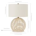 thumbnail image 4 of 21" Natural Rattan Table Lamp With White Drum Shade, 4 of 10