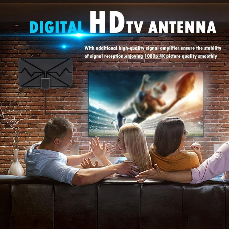 Mitzu® Antena interior plana HDTV ultradelgada 1.8 m conexión coaxial