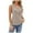 Khaki, variant on Women's Summer Button Sleeveless T Shirt V Neck Smocked Vest Basic Cotton Camisole